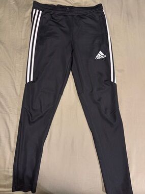 adidas Black Jogger Pants with White Side Stripes